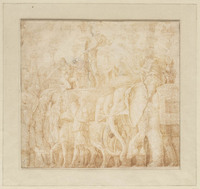A 096
<br/>
Triomf van Caesar: olifanten met toortsen
<br/>
<em>Mantegna, Andrea (1431-1506) - kopie naar</em>